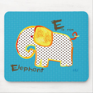 'E is for elephant ' digital painting mousepad