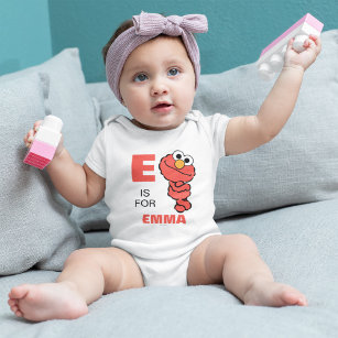 E is for Elmo   Add Your Name Baby Bodysuit