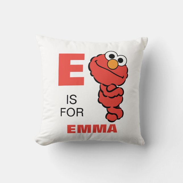 E is for Elmo | Add Your Name Cushion (Front)