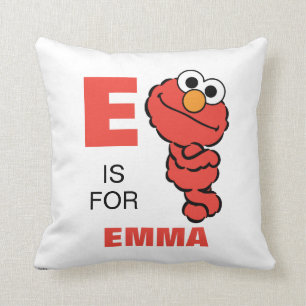 E is for Elmo   Add Your Name Cushion