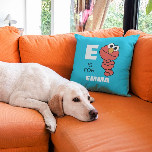 E is for Elmo | Add Your Name Cushion (Creator Uploaded)