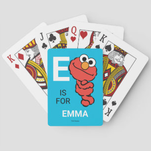 E is for Elmo   Add Your Name Playing Cards
