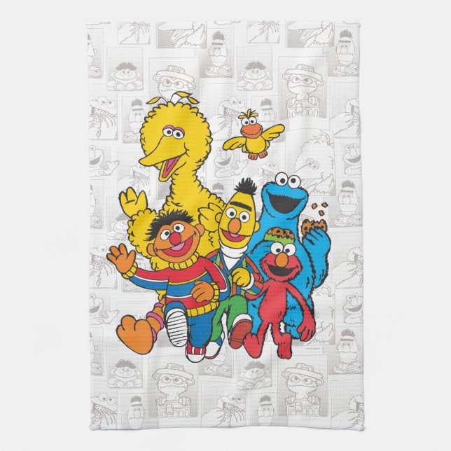 E is for Elmo | Add Your Name Tea Towel (Vertical)