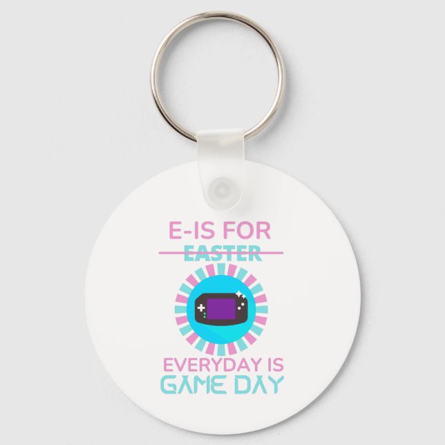 E - IS FOR EVERYDAY IS GAME DAY KEY RING (Front)