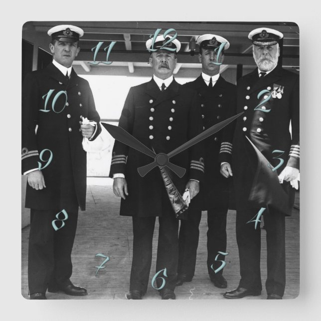 E.J. Smith (Titanic) Square Wall Clock (Front)