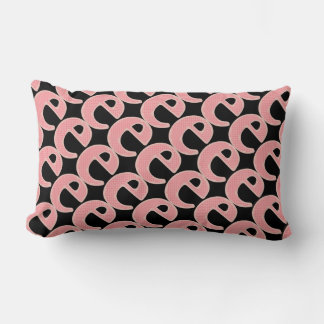 E Letter monogram pink customise girly Lumbar Cushion