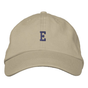 E Letter Symbol Monogram Khaki Colour Stylish Fit Embroidered Hat