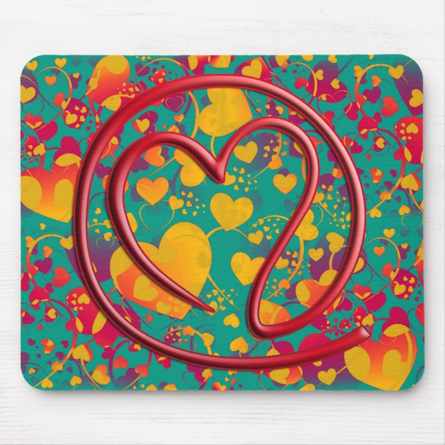 e m a i l 4 y o u | heart pattern mouse pad (Front)