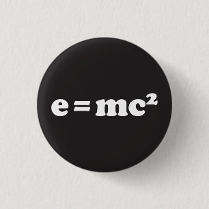 e = mc2 3 cm round badge
