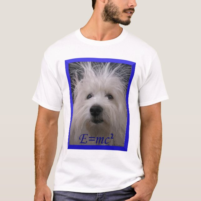 E=mc2 dog  t-shirt (Front)