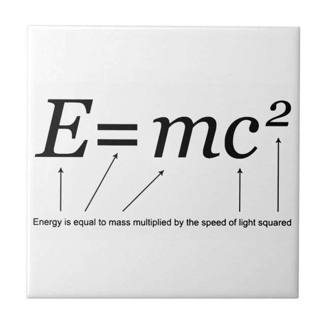 E=MC2 Einstein's Theory of Relativity Ceramic Tile (Front)