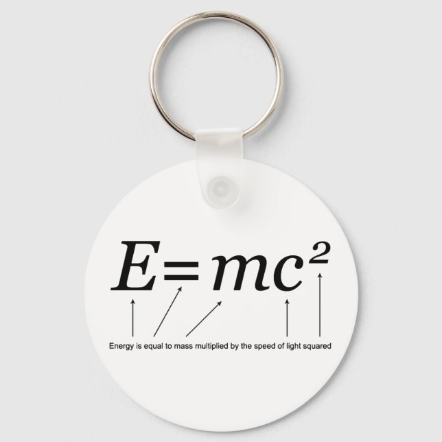E=MC2 Einstein's Theory of Relativity Key Ring (Front)