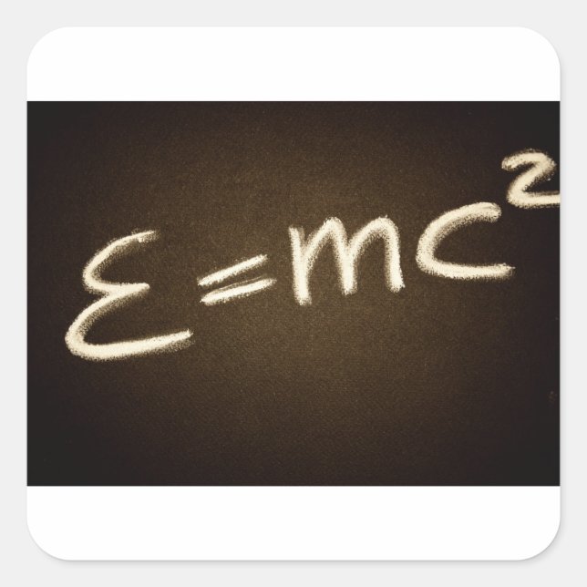 e=mc2... square sticker (Front)
