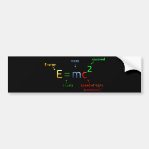 E = MC^2. E equals MC Squared Bumper Sticker