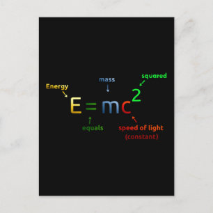 E = MC^2. E equals MC Squared Postcard