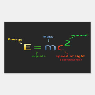E = MC^2. E equals MC Squared Rectangular Sticker