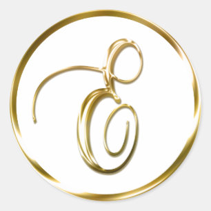 E Monogram Faux Gold Envelope Or Favour Seal