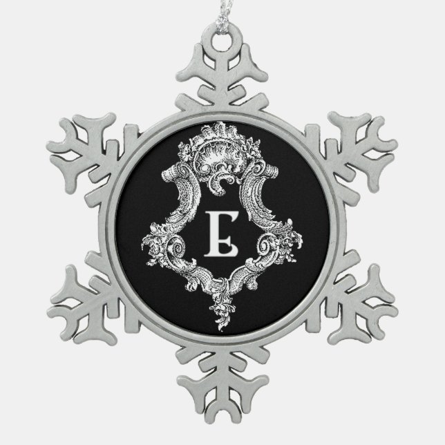 E Monogram Inital Ornament (Front)