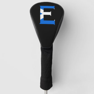 E Monogram overlaid on Scottish Flag dccn Golf Head Cover