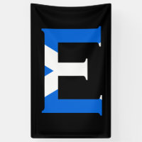 E Monogram overlaid on Scottish Flag (v) bnrcnt