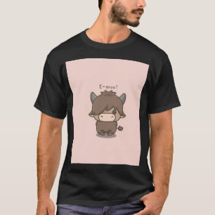 E-Moo - Cute Little Highland Cow T-Shirt