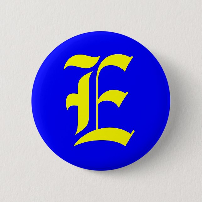 E - OLD ENGLISH 6 CM ROUND BADGE (Front)