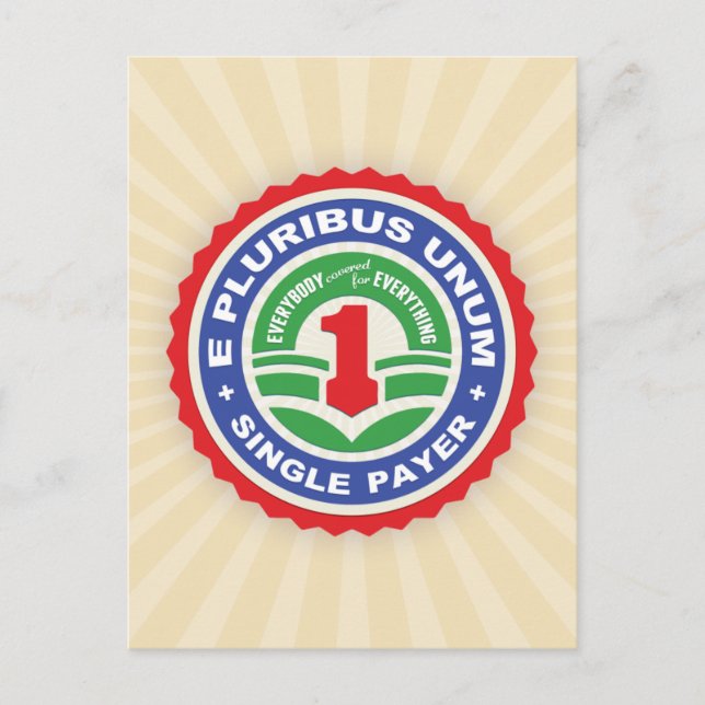E Pluribus Unum Payer Postcard (Front)