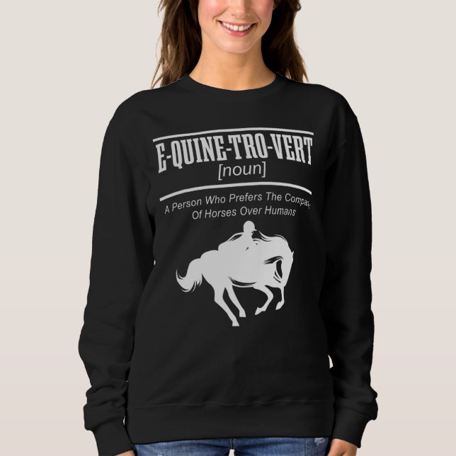 E QUINE TRO VERT Equestrian Horseback Riding Horse Sweatshirt (Front)