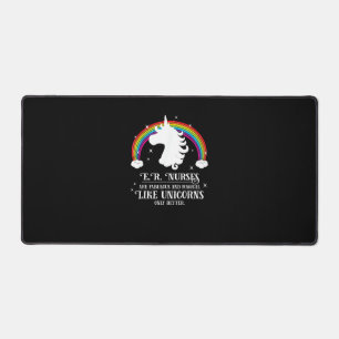E.R. Nurses are Magical Like Unicorns Funny Tshirt Desk Mat