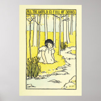 E. Richardson vintage Illustration cute girl Poster