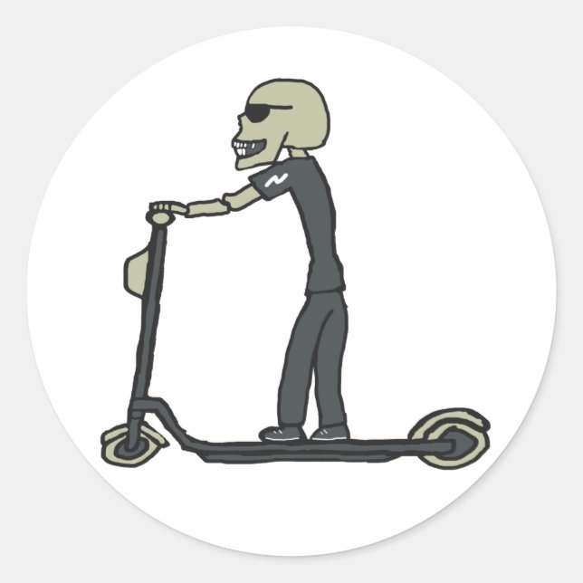 E-Scooter Electric Scooter Classic Round Sticker (Front)