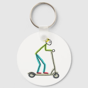 E-scooter Stickman Key Ring