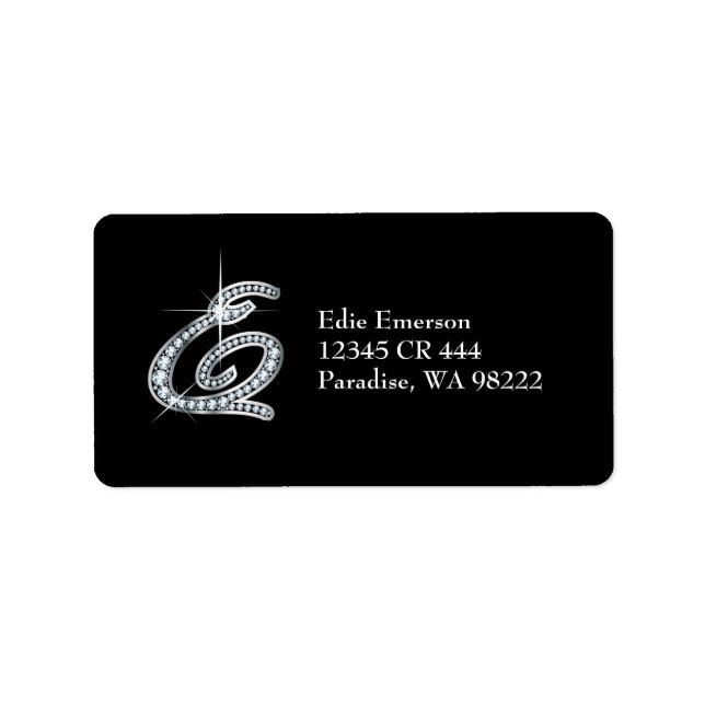 E Script "Diamond Bling" Label (Front)