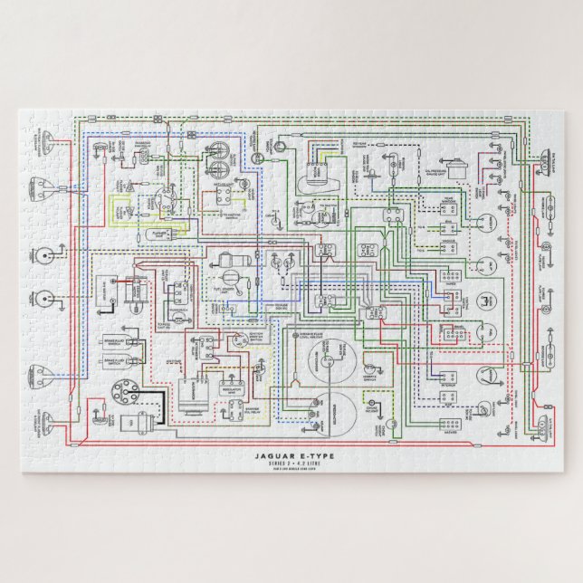 E Type Jag, Wiring Diagram. Jigsaw Puzzle (Horizontal)