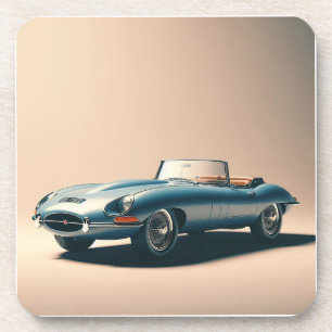 E-type Jaguar Convertible (Blue) Coaster