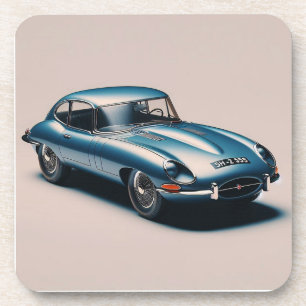 E-type Jaguar Coupe (Blue) Coaster