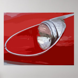 E-TYPE JAGUAR HEADLIGHT POSTER