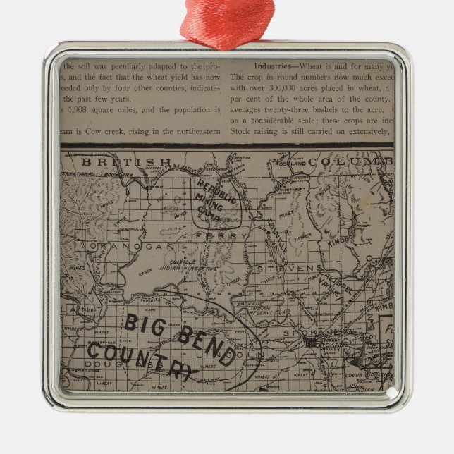 E Washington, N Idaho Metal Tree Decoration (Front)