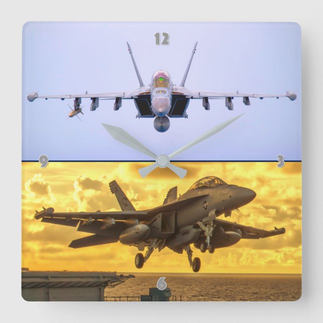 EA-18G GROWLER SQUARE WALL CLOCK (Front)