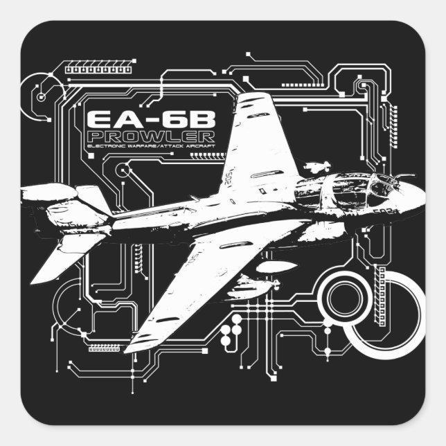 EA-6B Prowler Square Sticker (Front)