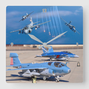 EA-6B PROWLER SQUARE WALL CLOCK