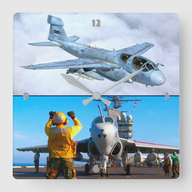EA-6B PROWLER SQUARE WALL CLOCK (Front)