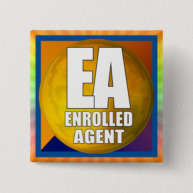 EA LOGO ENROLLED AGENT 15 CM SQUARE BADGE (Front)
