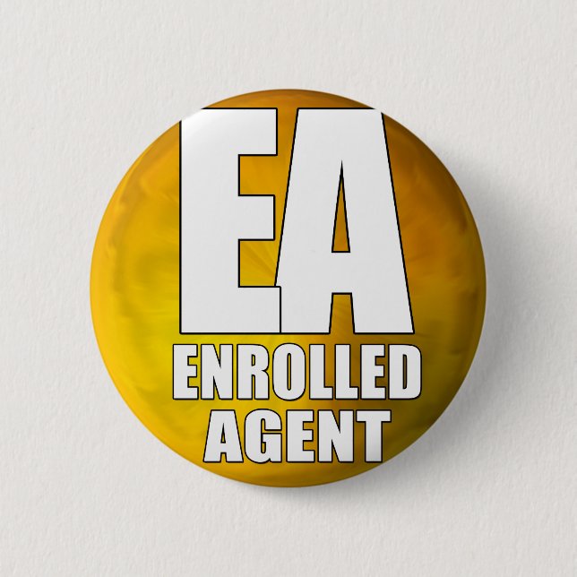 EA LOGO ENROLLED AGENT 6 CM ROUND BADGE (Front)