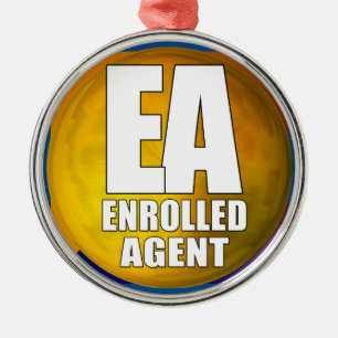 EA LOGO ENROLLED AGENT METAL TREE DECORATION