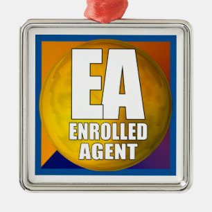 EA LOGO ENROLLED AGENT METAL TREE DECORATION