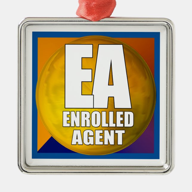 EA LOGO ENROLLED AGENT METAL TREE DECORATION (Front)