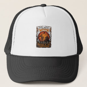 Each Day Joyful Halloween Haunted House Witch Cat Trucker Hat