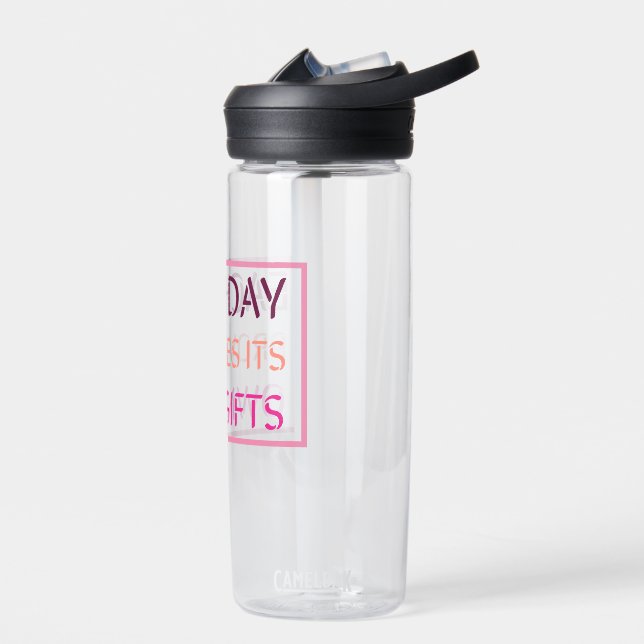 Each day provides its own gifts | Motivation quote Water Bottle (Left)