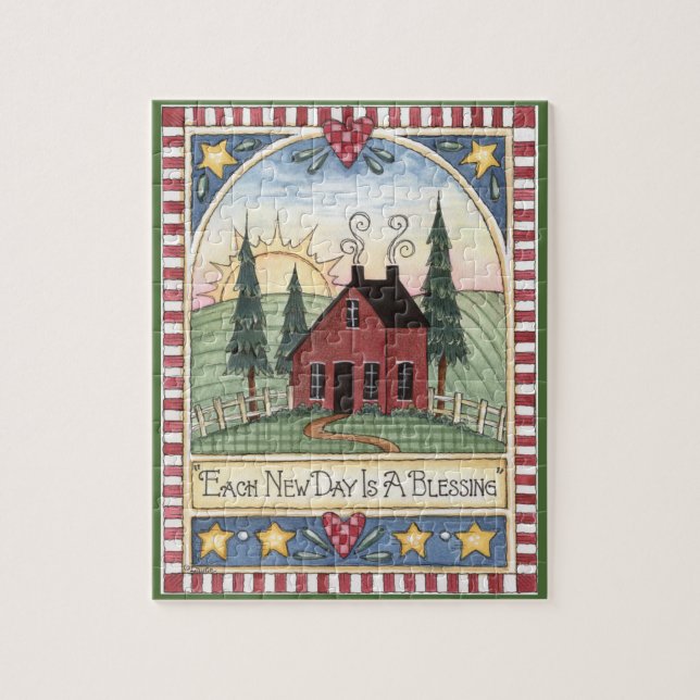 Each New Day is a Blessing Folkart Puzzle (Vertical)